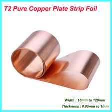 T2 Piastra Rame Puro Striscia Foglio Foglio Foglio Sottile Rotolo 0,05mm a 1mm Spessore Fai da Te