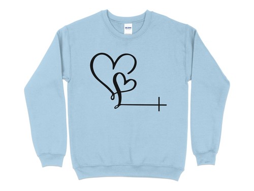 Unisex Love Heart Christian Sweatshirt, Casual Pullover,Gift for Him and Her, Co - Picture 9 of 19