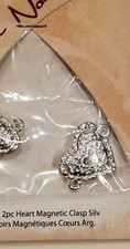 4pc Silver tone Magnetic heart clasps 2 Packs of 2pc Perle Nouveau Nwt