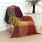 Boho Decor Chenille Throw Blanket Tassel Woven Soft Chair Cover Cotton Blanket 