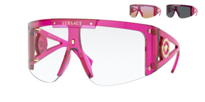 RARE New VERSACE Runway Medusa Icon Shield +3 Lens Sunglasses VE
