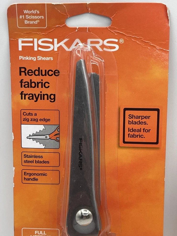 FISKARS PINKING SHEARS NEW IN PACKAGE LOT OF 2 8 IN-ORANGE HANDLES - Image 2 of 4