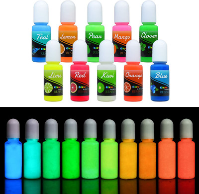 Epoxy UV Resin Color Pigment - Glow In The Dark Liquid Luminous Transparent Dye