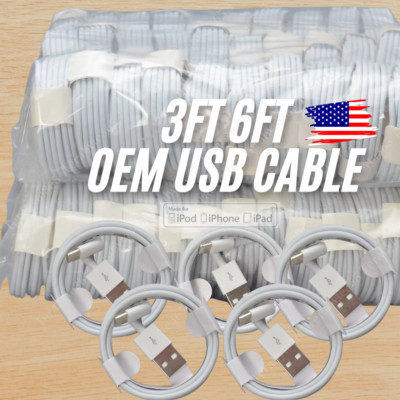 Wholesale Lot USB Charger Cable 3Ft 6Ft For iPhone 14/13/12/11 Pro Max/XS/8 Plus