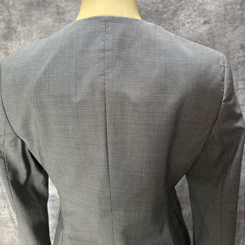 Hugo Boss Jasyma Blazer Jacket Womens 2 Black White Houndstooth 100% Wool Career - Picture 7 of 13