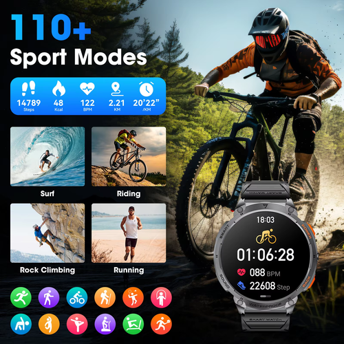 Waterproof Smartwatch Bluetooth Call Fitness Tracker Heart Rate Sleep Monitor - Picture 6 of 13