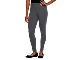 Women with Control Pull-on Knit Leggings-Smoke-Medium-NEW-A235949