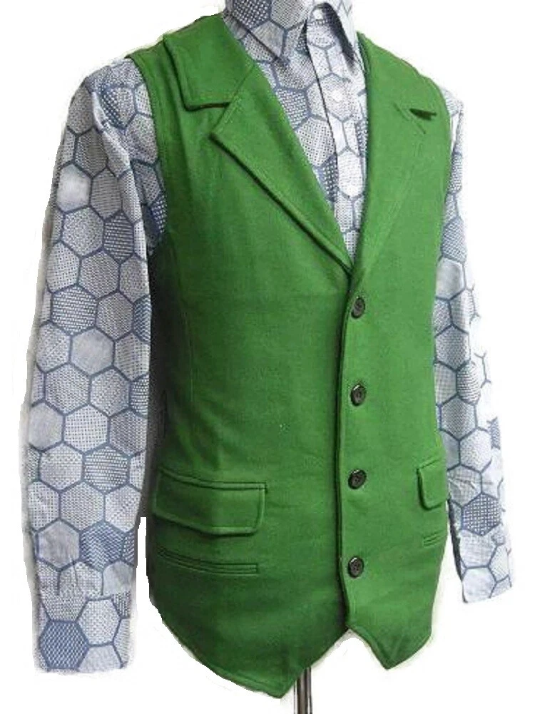 Green wool shop vest
