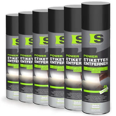 Spraytive 6x 500ml Power Etikettenentferner - Acetonfrei, Klebereste-Entferner