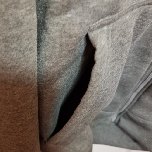 Brooklyn Xpress Felpa con Cappuccio Full Zip Grigio Spessa Uomo Large - Foto 5 di 13