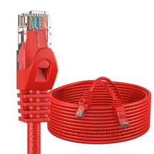 CAT6 Cable Ethernet Lan Network CAT 6 RJ45 Patch Cord Internet Gaming Red Lot