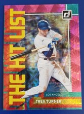 2022 Panini Donruss The Hits List Trea Turner Dodgers Pink Fireworks THL-1