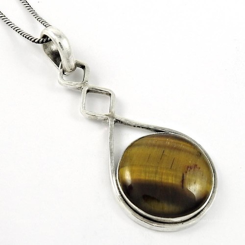 Colgante De Plata Esterlina Con Ojo De Tigre Del Chakra Sacro Para Hija - Imagen 4 de 8