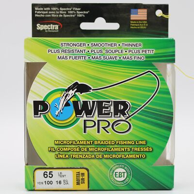 Spectra Power Pro Braided Fishing Line 65lb 100yds Hi-Vis Yellow 21100650100Y
