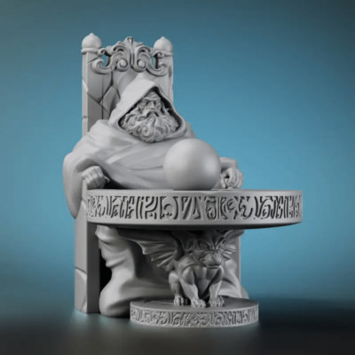 miniature wizard  Candle, resin, plaster, soap silicone mold 01-877