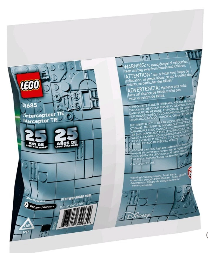  LEGO STAR WARS 30685 Tie Interceptor 25th Anniversary Sealed Polybag Disney  - Image 3 of 4