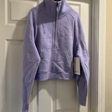 NWT Lululemon Scuba Oversized Half Zip Funnel Neck Hoodie Lilac Smoke Size : M/L