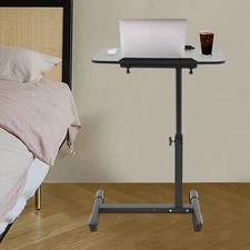 Mobile Standing Desk Rolling Laptop Table Adjustable Hospital & Home Bed Table