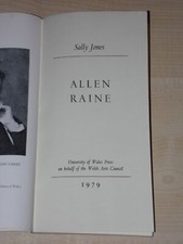 Allen Raine - Writers of Wales series by Sally Jones