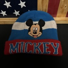 Vintage Disney Store Striped Mickey Mouse Knit Beanie -Child M/L