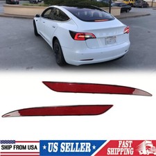 Pair Rear Bumper Reflex Reflector Light For Tesla Model 3 2016-2023 Left & Right