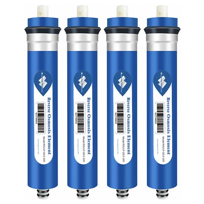 4 Pack 100 GPD RO Membrane Drink Reverse Osmosis System Water Filter Replacement