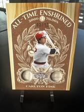2025 Leaf Lumber All Time Enshrined #8 Carlton Fisk Dual Bat Relic #03/12