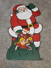 Vintage Cardboard Stand Up 29'' TALL 14.5" WIDE Santa Clause Christmas 1993 1 