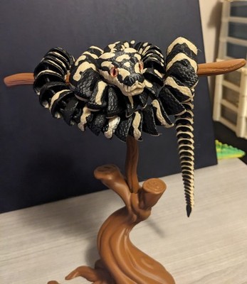 3d printed articulated carpet python with optional tree branch