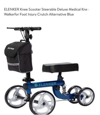 ELENKER Steerable Knee Walker Deluxe Medical Scooter for Foot Injuries Compact