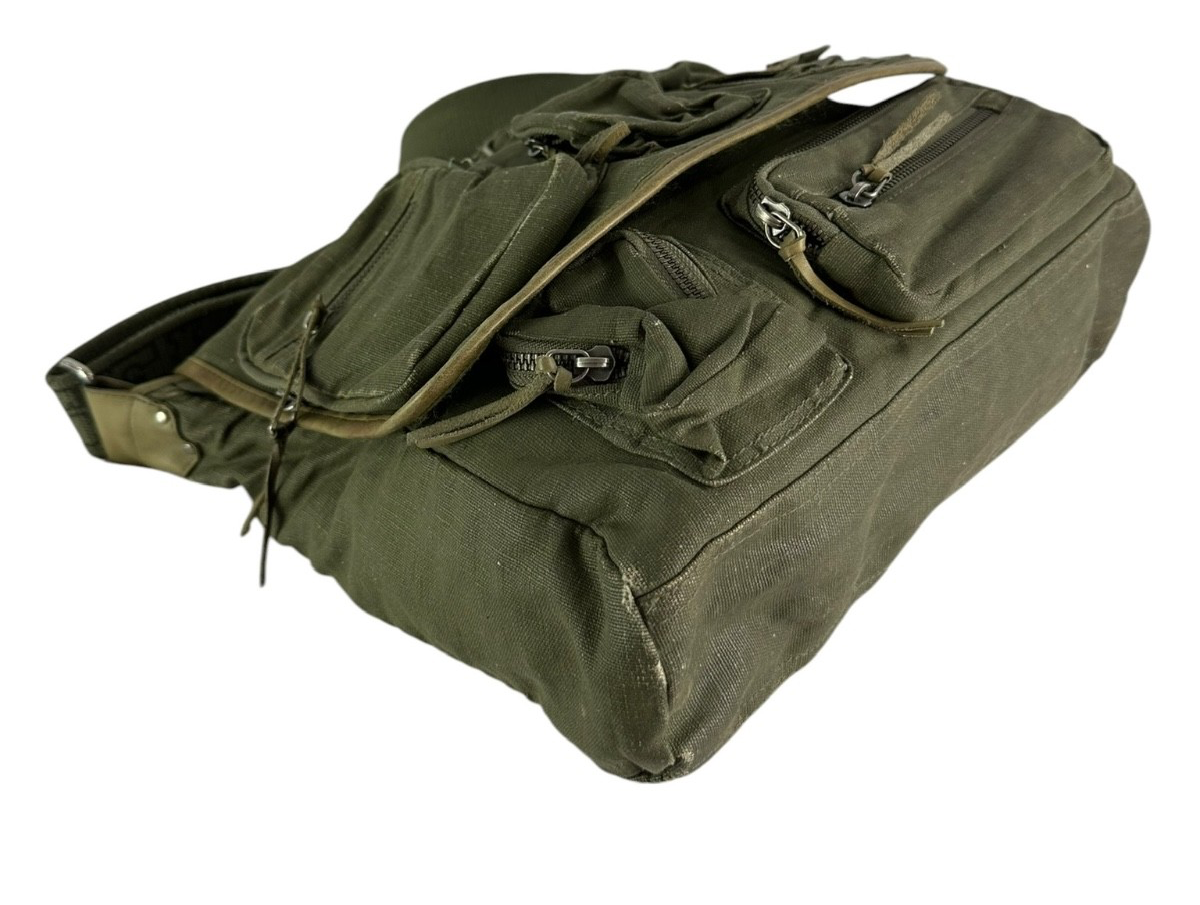 Genuine DIESEL Military Green Canvas Messenger Bag Cargo Style