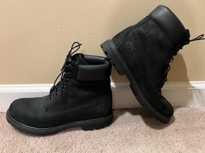 EUC Timberland Premium 6 Inch Woman s  Size 9 Black Nubuck WP Boots