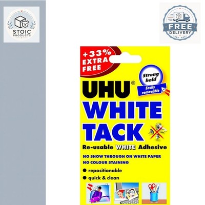 White Tack Klebepunkt Streifen handliche Packung zum repositionierbaren Basteln 12 Stück