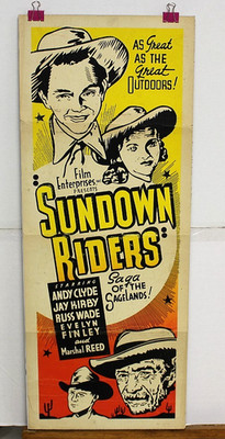 ORIGINAL MOVIE insert SUNDOWN RIDERS 1944 Andy Clyde, Jay Kirby, Russ Wade