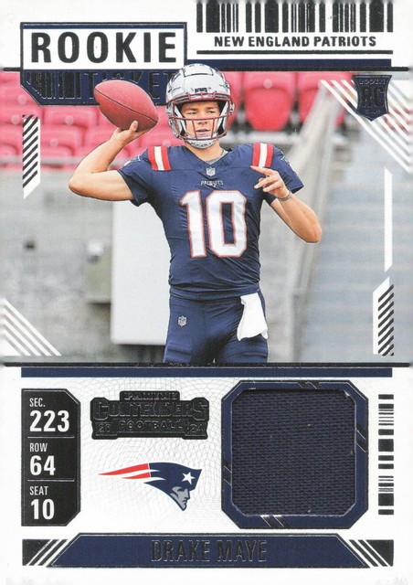 2024 Panini Contenders Drake Maye Rookie Ticket Swatches #RTS-DME