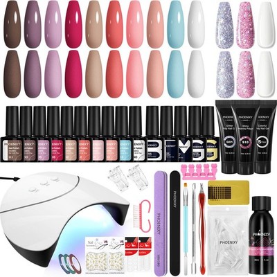 Gel Nagellack Set mit 36W U V Lampe Starter Kit, Phoenixy Gelnägel Set mit