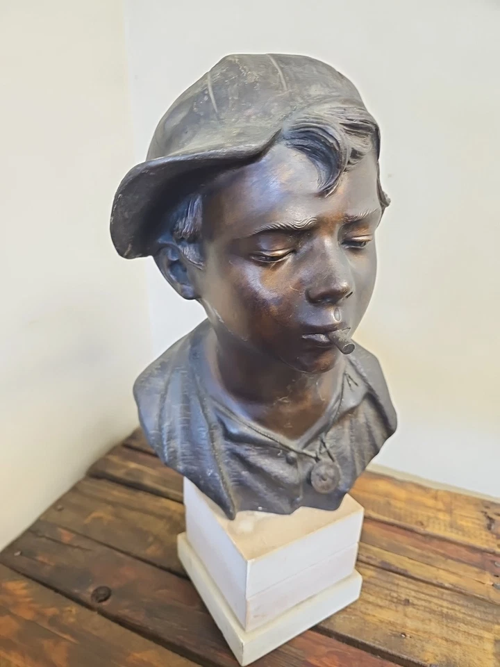 Giovanni de Martino Naples Italy Sculpture Bust Gilded Bronze, 19th Century - Image 3 of 4