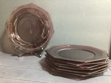 Set of 7 AMETHYST PURPLE OCTAGON 9 3/8" Dinner Plates (CR041-072025-1743s)