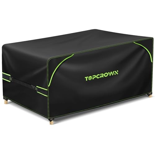 Patio Furniture Covers Rectangular, 74"L x 47"W x 28"H 420D Black+Green - Picture 1 of 6