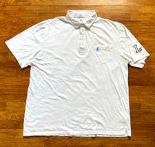 Johnnie-O Polo Shirt Men XL Extra Large White Stretch Pocket Short Sleeve Golf