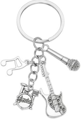 Musical Instrument Keychain - Guitar, Microphone, Drum & Music Note Charms