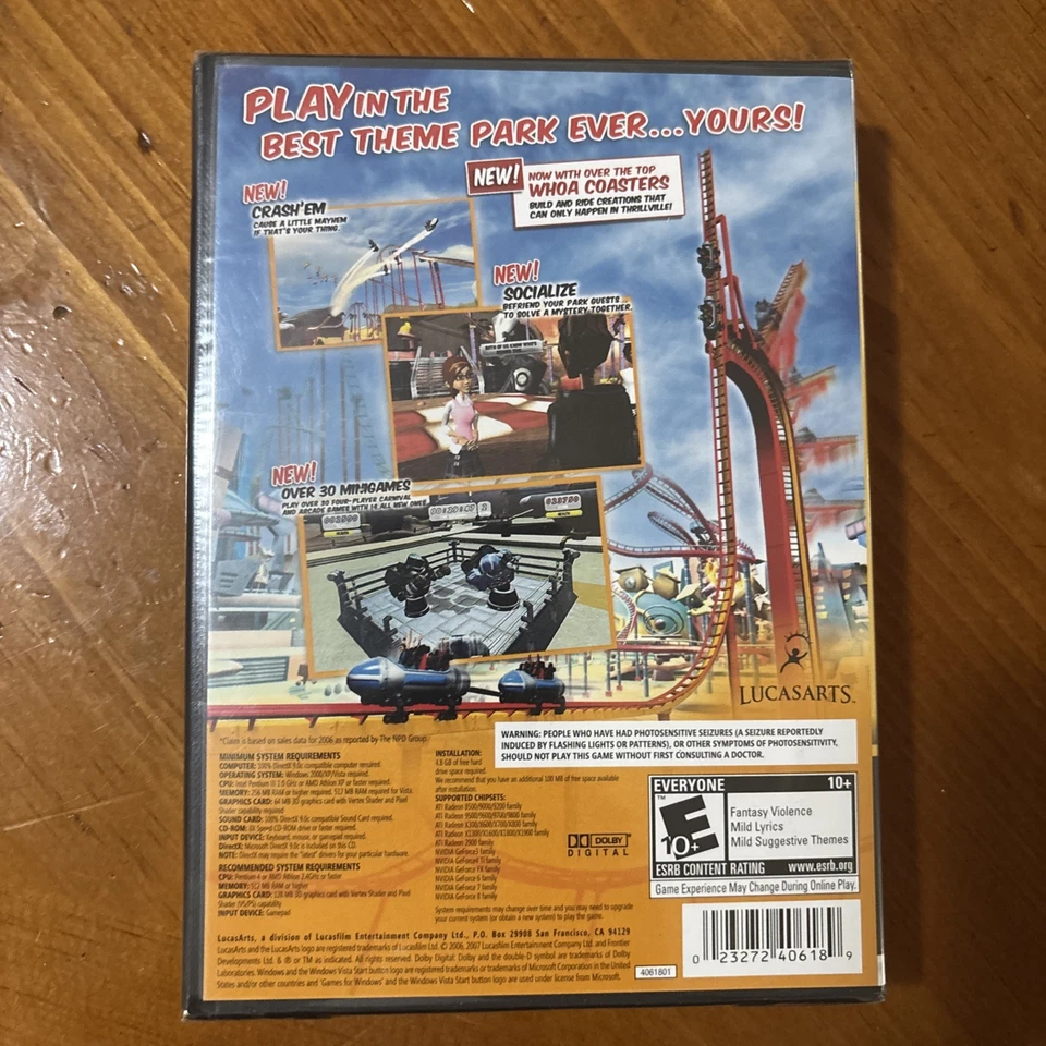 Thrillville: Off the Rails (PC, 2007) Brand New SEALED CD_ROM game for Windows - Image 2 of 4