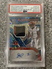 2021 Panini Spectra Ja’Marr Chase RC Aspiring Patch Autograph Neon Blue 24/35