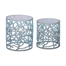 SPI Home Coral Tables Set of 2 (18"H, 15"H;18.0" x 15.0") 24.0 lbs. Aluminum