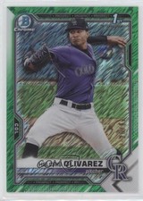 2021 Bowman Chrome Prospects Green Shimmer Refractor 26/99 Helcris Olivarez 8t7