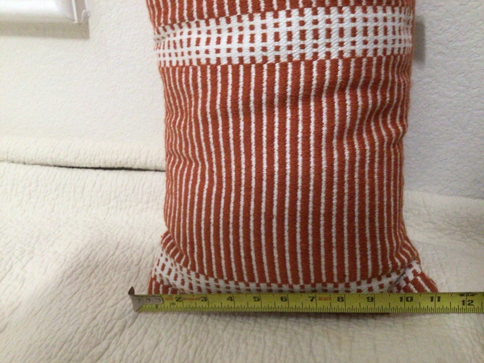 Allen+Roth Red-Stripe-12-in-x-20-in-Red-Cotton-woven-Oblong-Pillow - Image 2 of 4