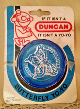 Duncan Yo Yo Butterfly Blue New 1986 Flambeau 3058NP Made in USA Sealed Classic