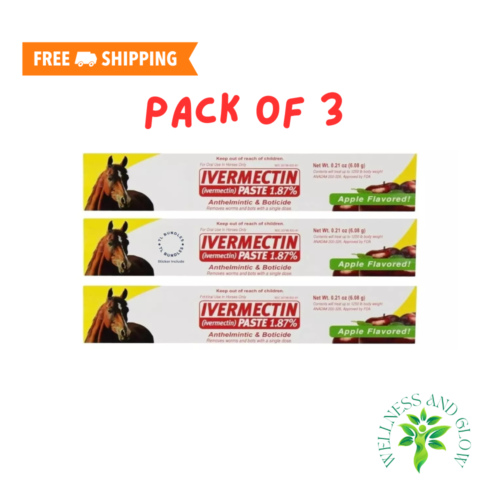 3 Pack Paste Horse Dewormer Apple Flavor dur-vet wormer
