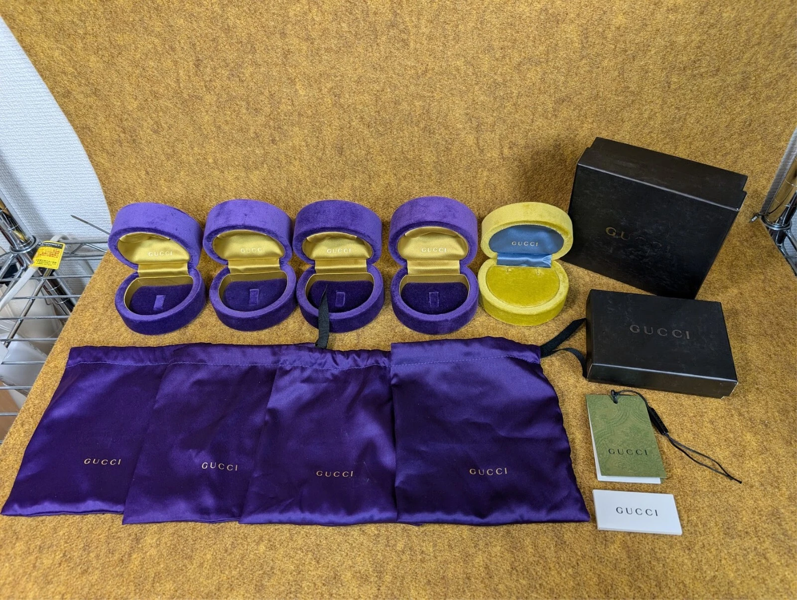 LOT Gucci velours bijoux boîte cadeau bague étui pochette collier rangement 900170425 YZ