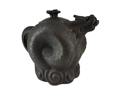 Vintage Oriental Asian Cast Dragon Teapot Note One Horn Broken